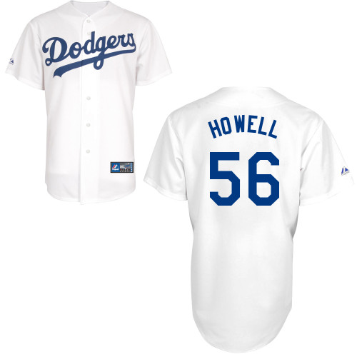 J-P Howell #56 MLB Jersey-L A Dodgers Men's Authentic Home White Baseball Jersey